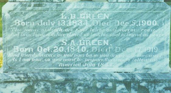 Text on Green Memorial