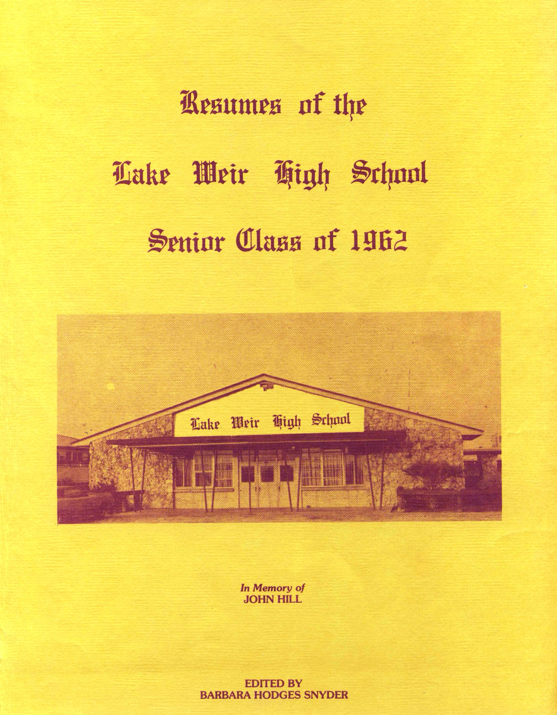 Class of '62 Resumes 1978